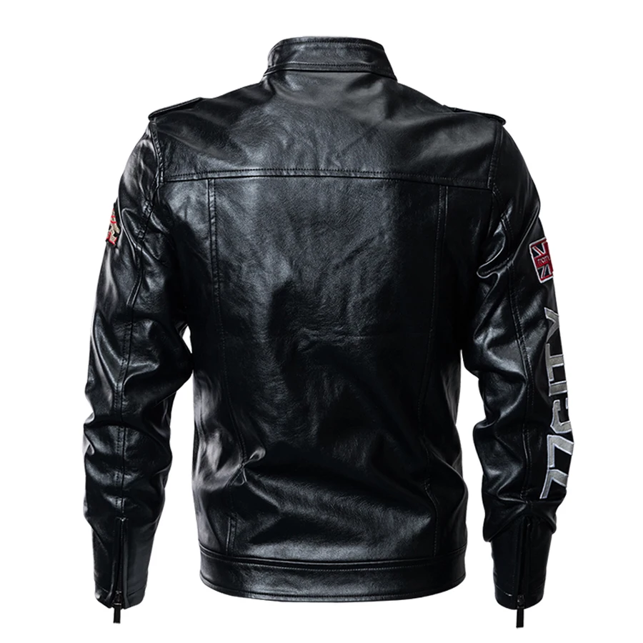 

Autumn Leather Jacket Men Fashion Stand Collar PU Leather Coat Men With Many Pockets Plus Size M-4XL Motorcycle Jacket And Coat