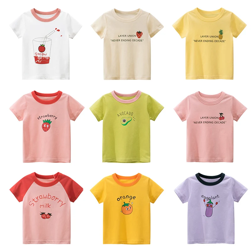Детская футболка с коротким рукавом хлопковая Футболка для мальчиков и девочек