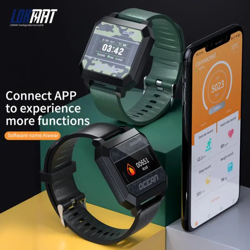 LOKMAT OCEAN 2 Fitness Watch Tracker Men Blood Oxygen Monitoring Sports Smart With Heart Rate 2021 Bracelet | Электроника