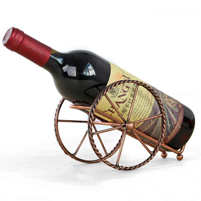 

Creative European Metals Wine forging Retro Wine rack Ornaments Single bottles Home