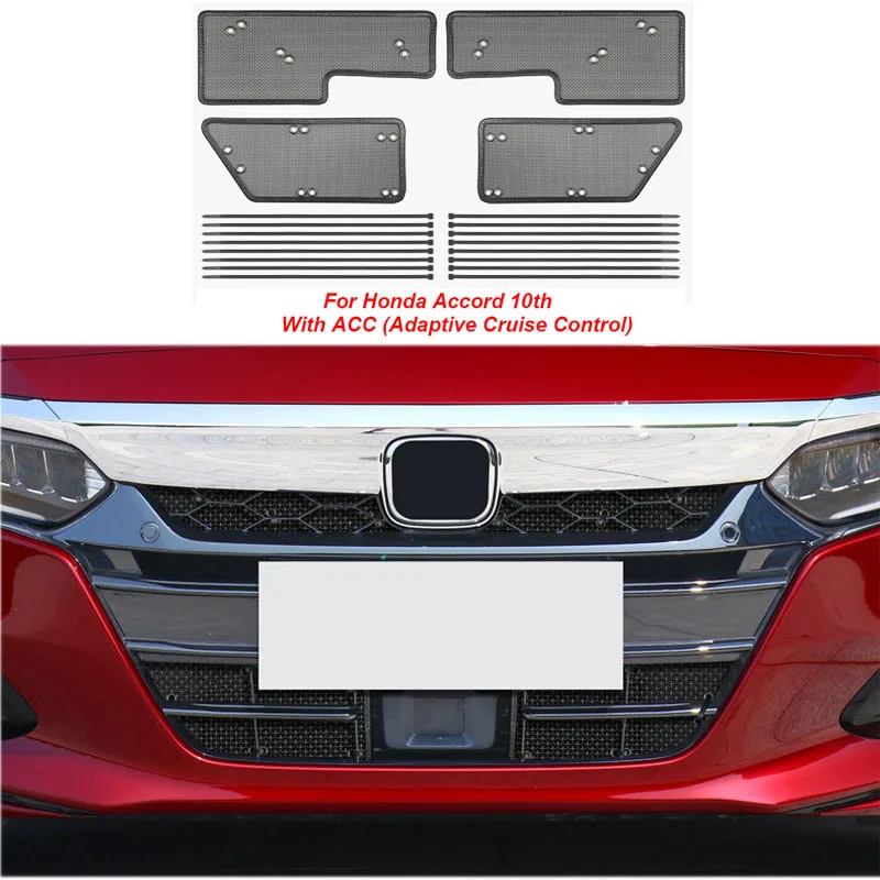 For Honda Accord 10th 2018 2019 2020 2021 Car Middle Insect Screening Mesh Front Grille Insert Net Anti-mosquito Dust