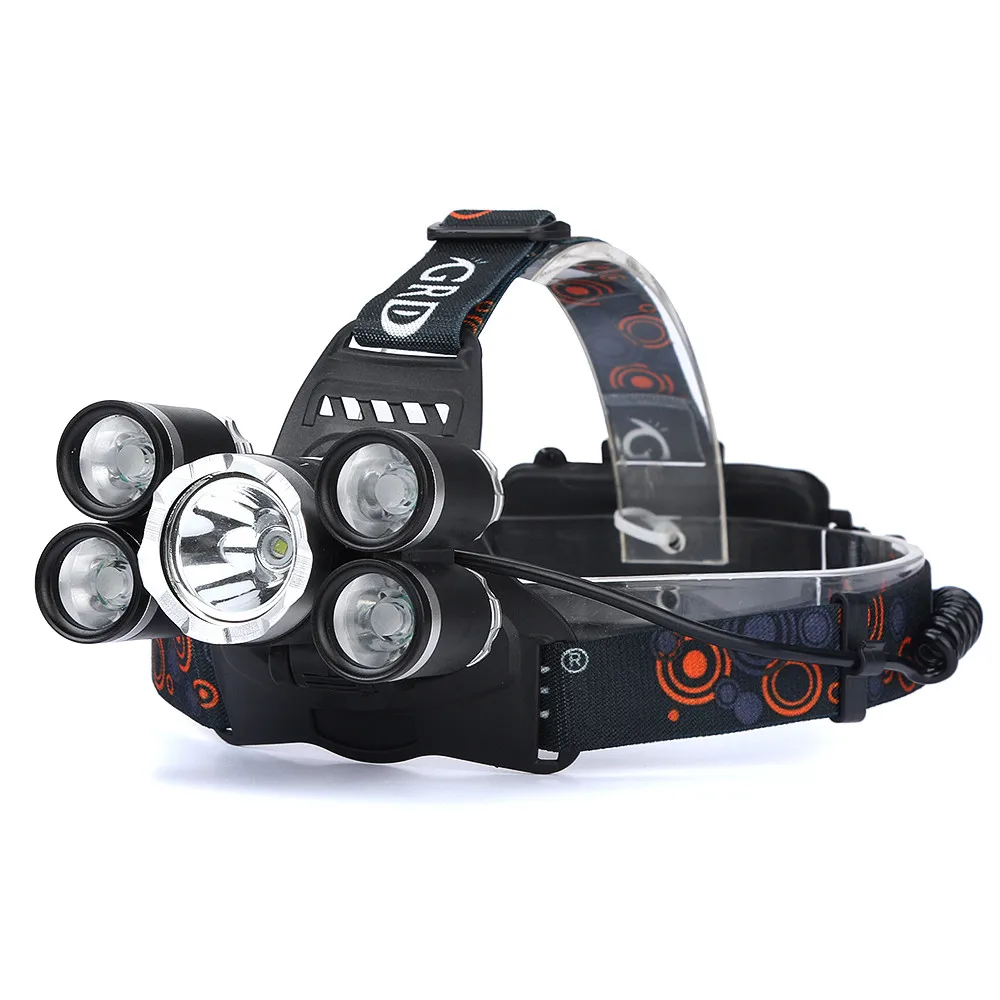 

New Trendy 35000LM 5x XM-L T6 LED Headlamp Headlight Flashlight Head Light Lamp 18650 Rechargeable Battery Charging Headlight #5