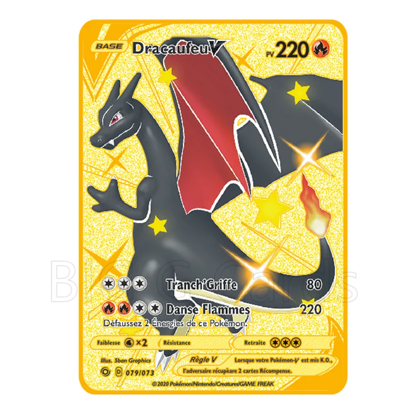 Figuras de acci&oacute;n de Pok&eacute;mon de Metal para ni&ntilde;os, 12 Uds., Pokemon Francaise Charizard Mewtwo Eevee GX EX Tag, juego de batalla, colecci&oacute;n de cartas-5
