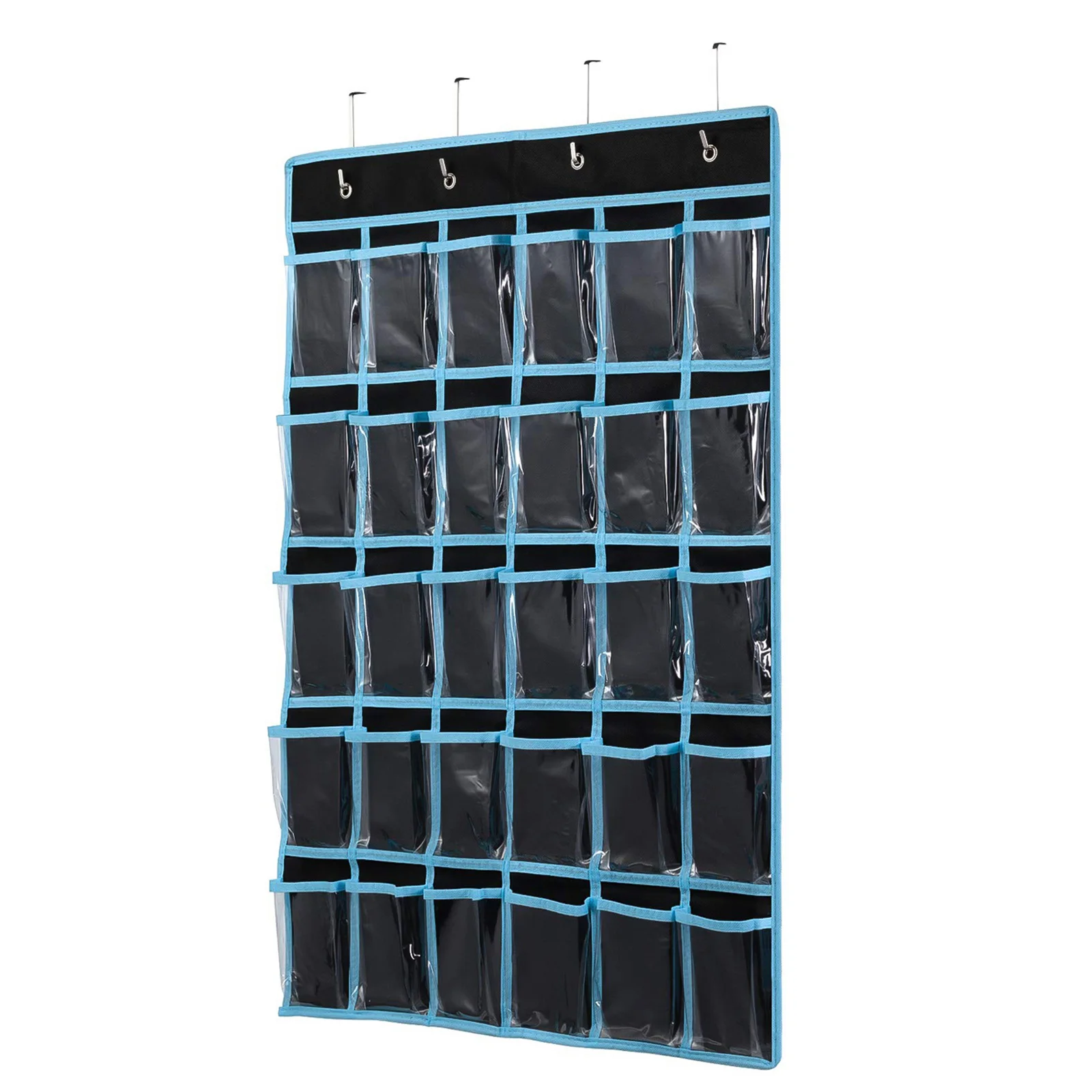 

30 ячеек, подвесные сумки для хранения, сумка, 4 дверных крючка, прозрачные карманы, органайзер для косметики, украшения, мобильный телефон, по...