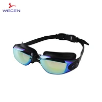 color plating swimming goggles adult anti fog uv goggles hd large frame silicone swimming goggles