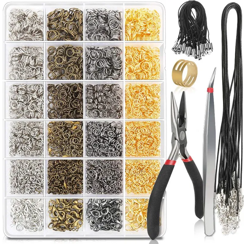 Прыгающие кольца Омары застежки Ювелирные плоскогубцы черный вощеный шнурок