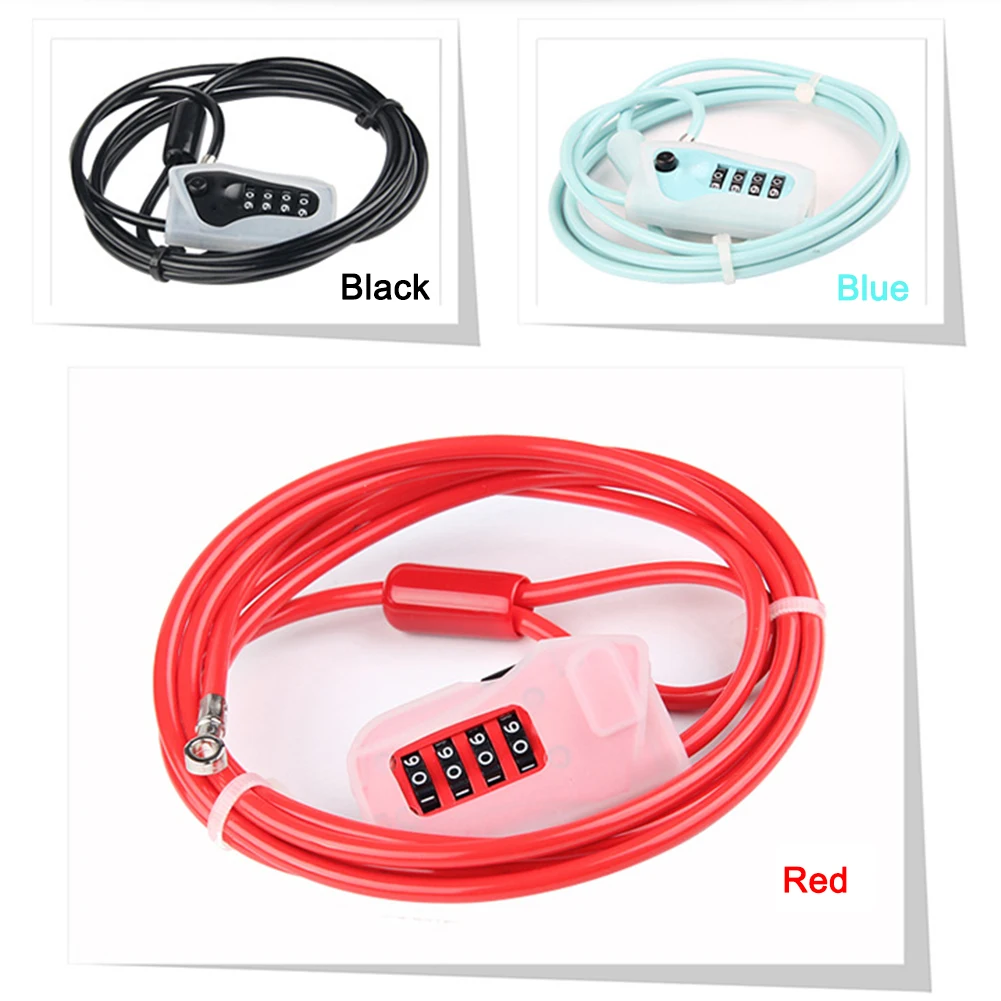 

Universal Anti-Theft MTB Bike Cable Combination Locks 4-Digit Code Mountain Bicycle Security Wire Lock Cycling Accessories