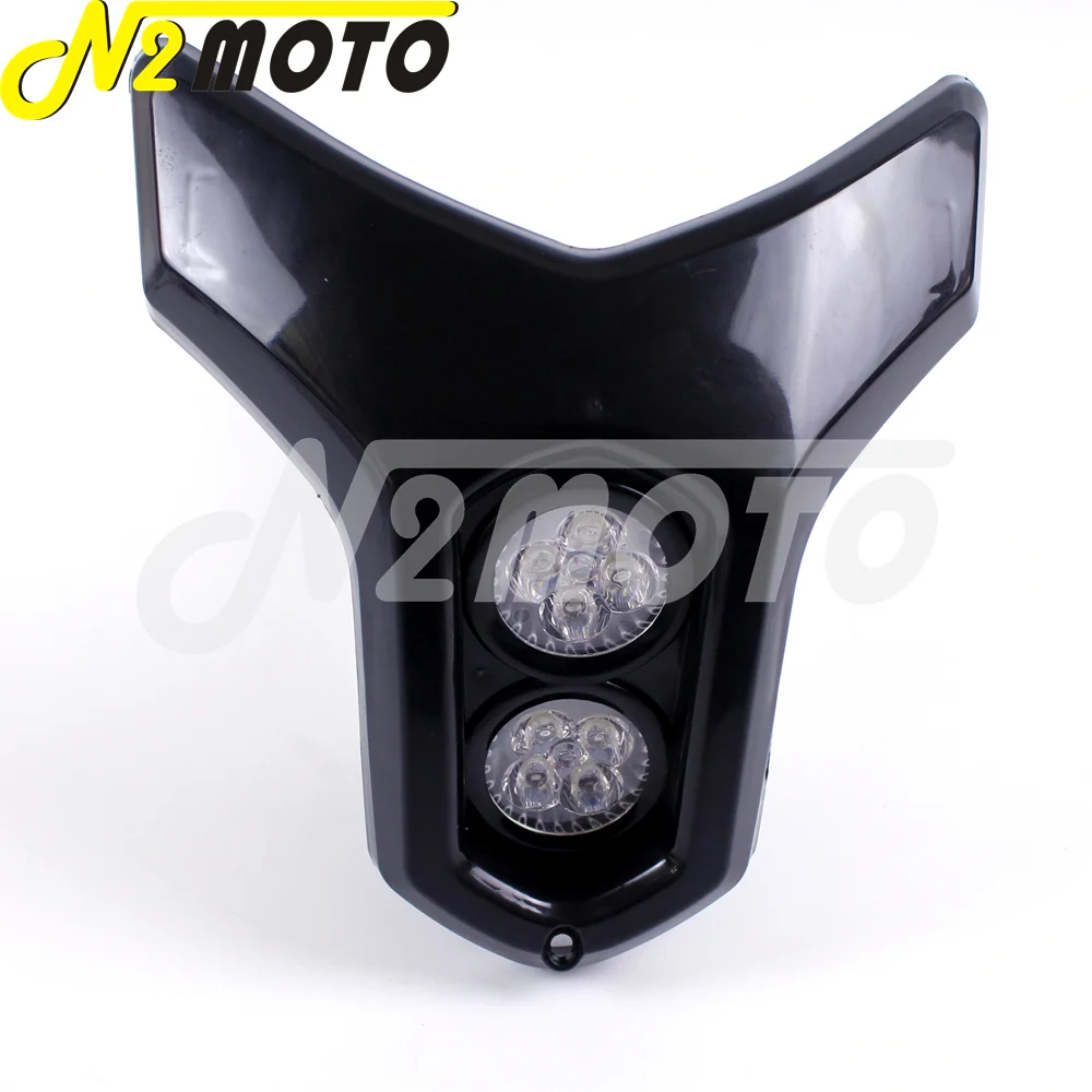 Мотоциклетная черная двойная светодиодная фара передняя обтекатель для Honda Yamaha