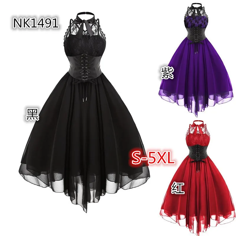 

2020 summer Dark Gothic Ladies dress Hollow Sling Little Black Dress Nightclub Dress Sexy dress