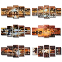 5d diy diamond painting african landscape scenery pictures of rhinestones 5pcs square cross stitch needlework home decorative a3