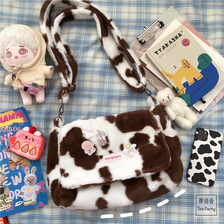 Сумка шоппер женская из овечьей шерсти тканевый саквояж на плечо с милым