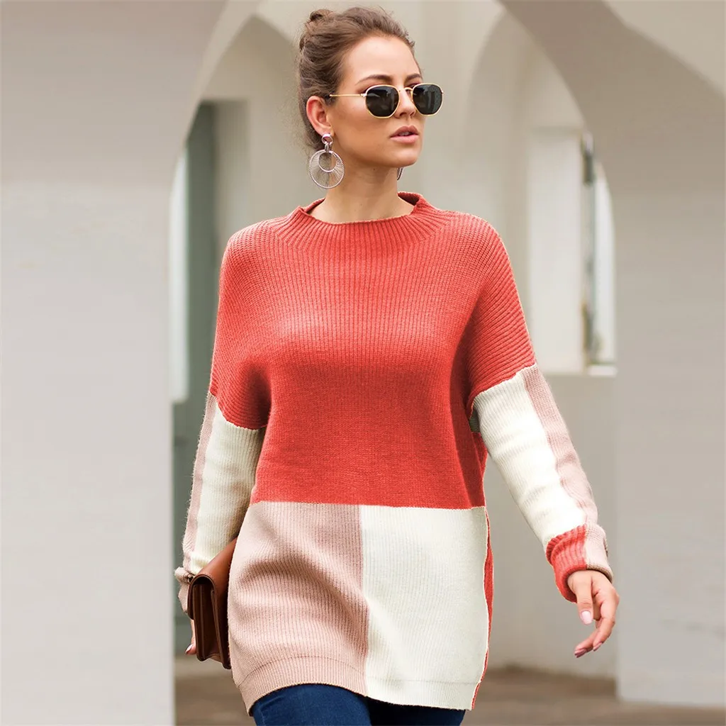 Женский вязаный свитер SAGACE осенне зимний Свободный с длинными рукавами высокое