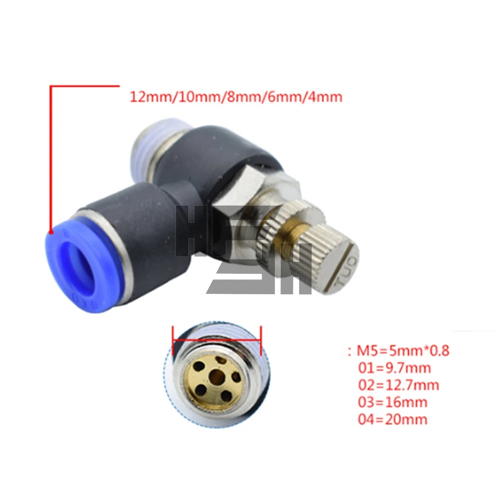 5 шт. пневматический регулятор скорости быстроразъемный регулирующий клапан SL4 6 8