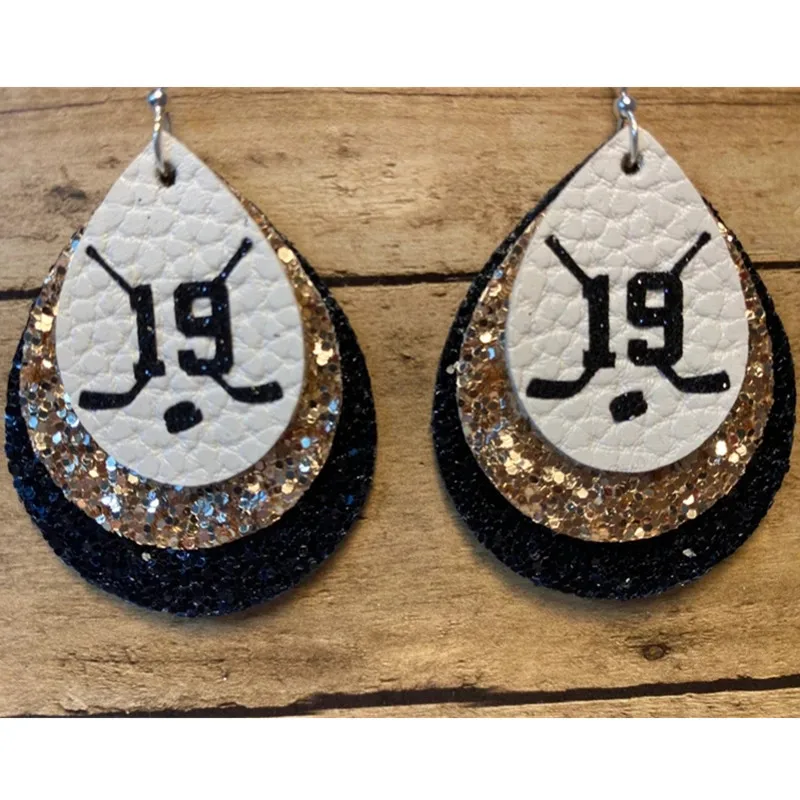 

Трехслойные хоккейные серьги с цифрами, бестселлер