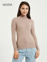wixra knitting sweater and jumper turtleneck tops pullovers casual sweaters womens long sleeve all match elastic sweater