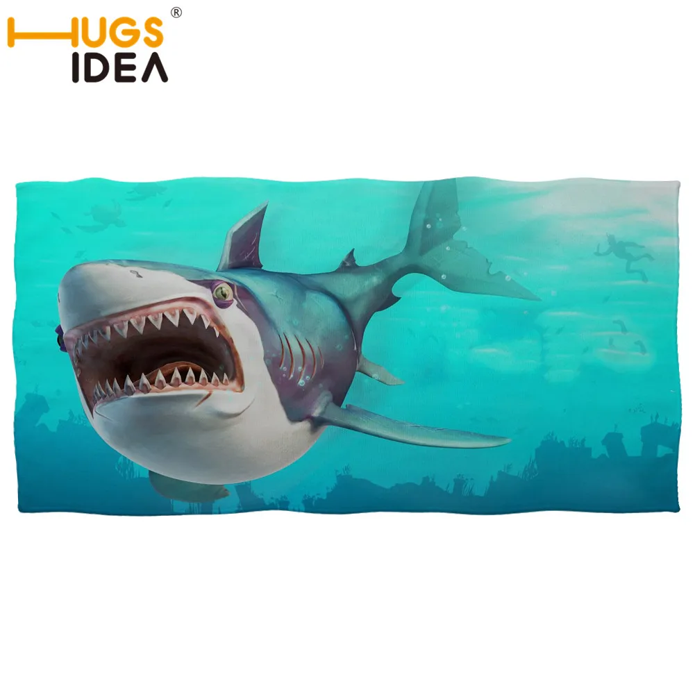 YY1274Z31 HUGSIDEA 75x150cm 3d Shark Beach Towel for Men Soft Cotton Absorbent Bathroom Bath Towels Women Shower Face Towel Blankets - Цвет: YY1274Z31