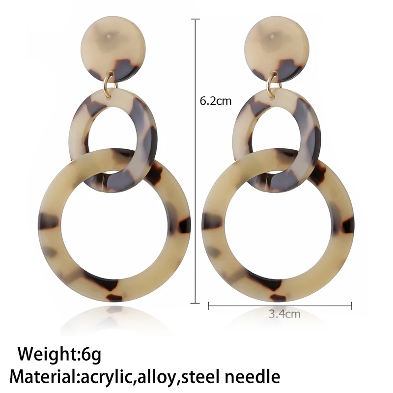 Модные двойные круглые акриловые леопардовые серьги M &amp G для женщин цвет