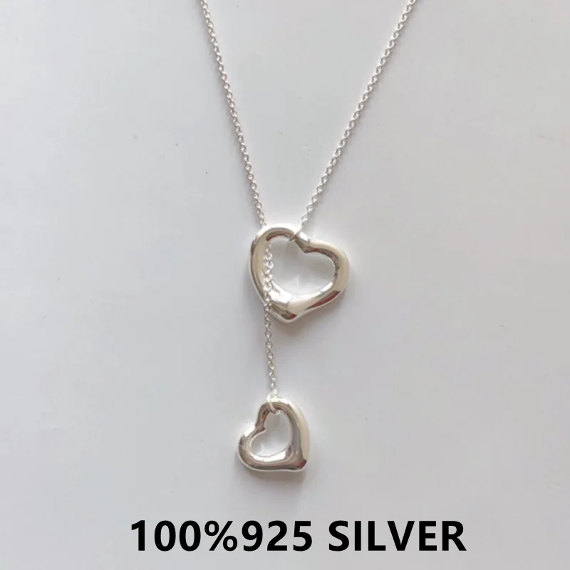 

TF Elsa Peretti Open Heart 925 Sterling Silver Necklace female 1:1 superior quality Necklace love Necklace heart-shaped necklace
