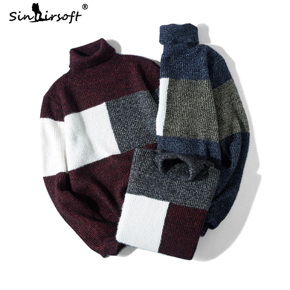 Мужской Повседневный свитер с длинными рукавами водолазка пуловеры для мужчин