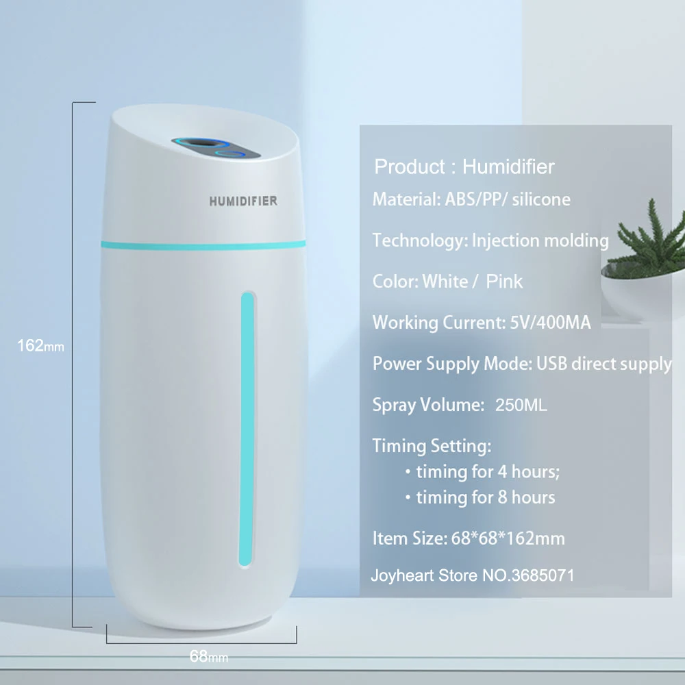 

Air humidifier clean air Care for skin Nano spray technology 7 color lights car office Fashion Design