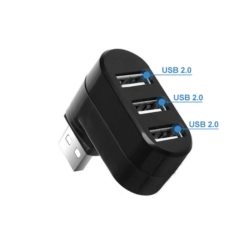 Usb-хаб, вращающийся, высокоскоростной, 3 порта, USB, несколько концентраторов, 2,0, USB адаптер для ноутбука, компьютера, концентратор, USB, несколько карт-ридеров, адаптер