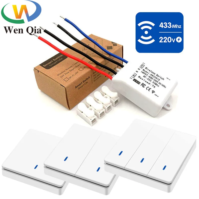 

Smart Led light switch Universal Wireless interruptor Remotes 433Mhz rf Relay Receiver AC220V and Remote LED fan lamp controller