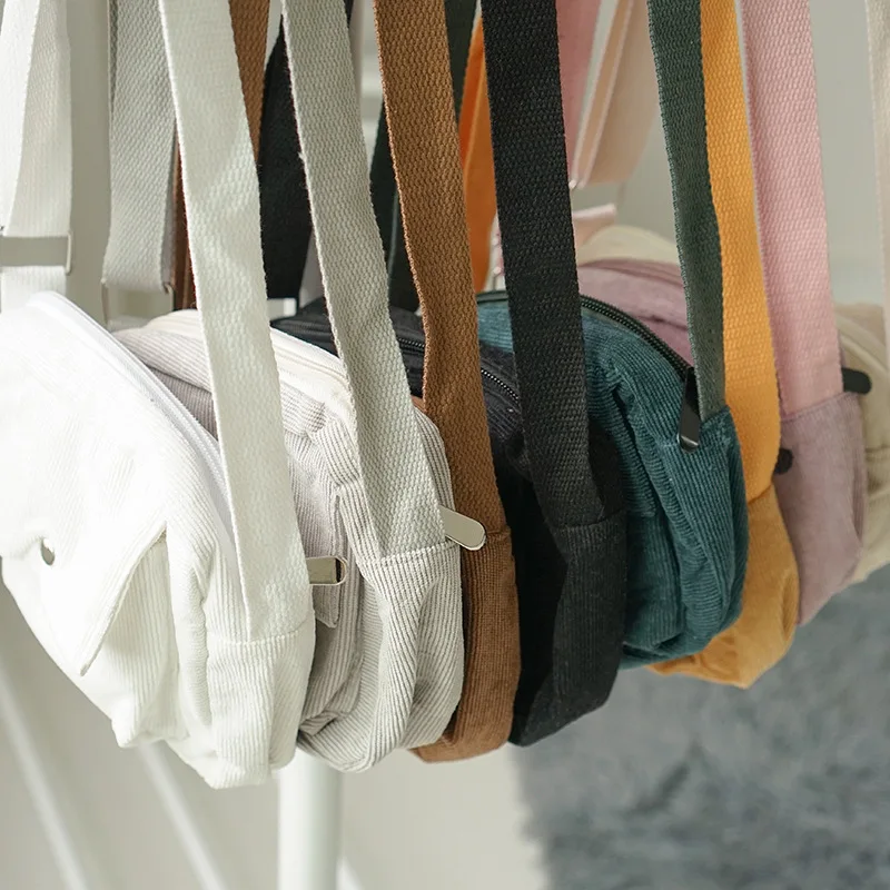 

Canvas Corduroy Crossbody Bags for Women 2021 Girls Mini Purses Handbags Shoppers Shoulder Phone Bag Casual Travel Female Totes