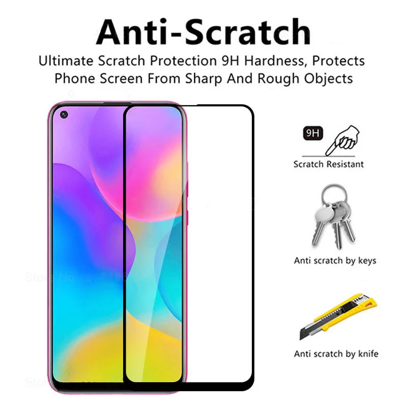 Protector de pantalla de cristal templado para Huawei Honor Play 3, cubierta completa para Honor Play 3, pel&iacute;cula de borde curvo 3D, 2 uds.-3