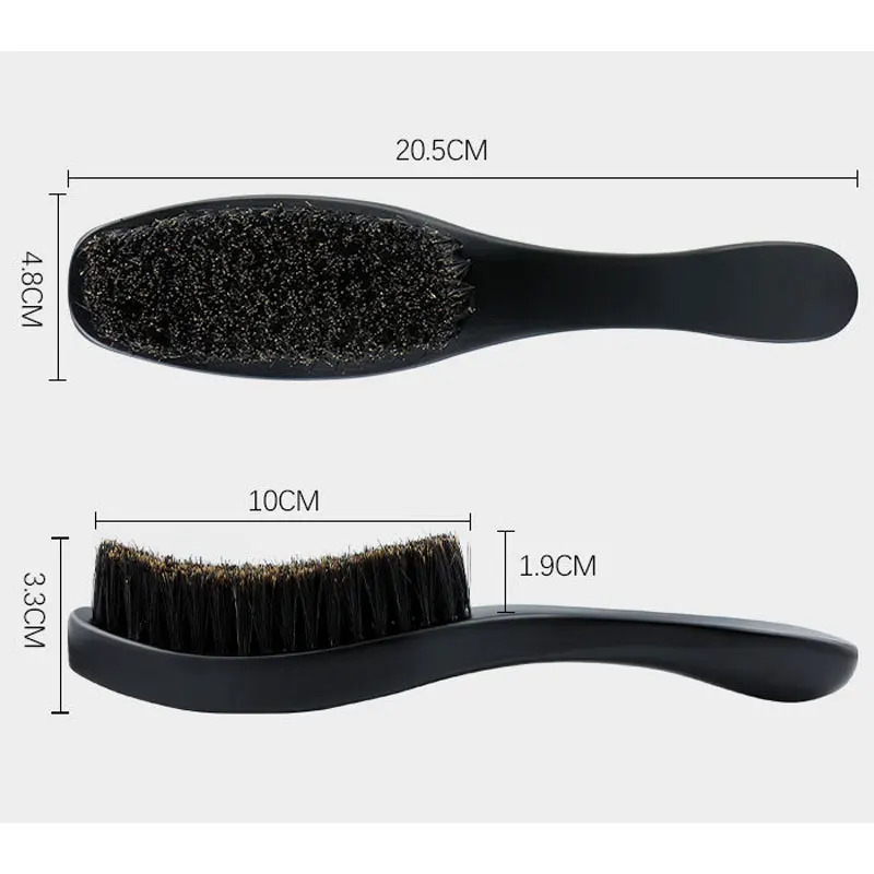 

Long-Handled Pig Bristles Wave Brush Beard Small Curved Brush Cleaning Care Smooth Hair Brush Hair Comb