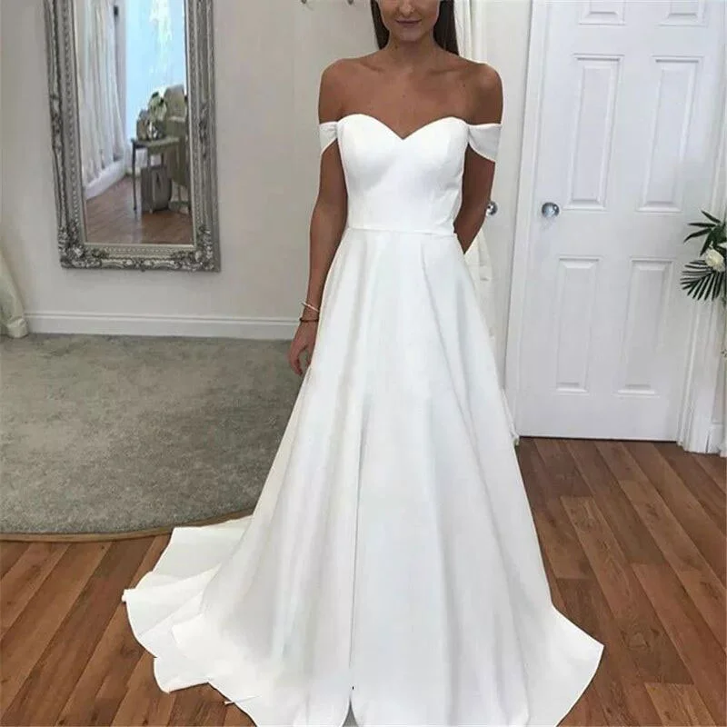 

Elegant And Concise V-neck Shoulder Strap Wedding Dress Beach Retro Beige Belt Wedding Dress