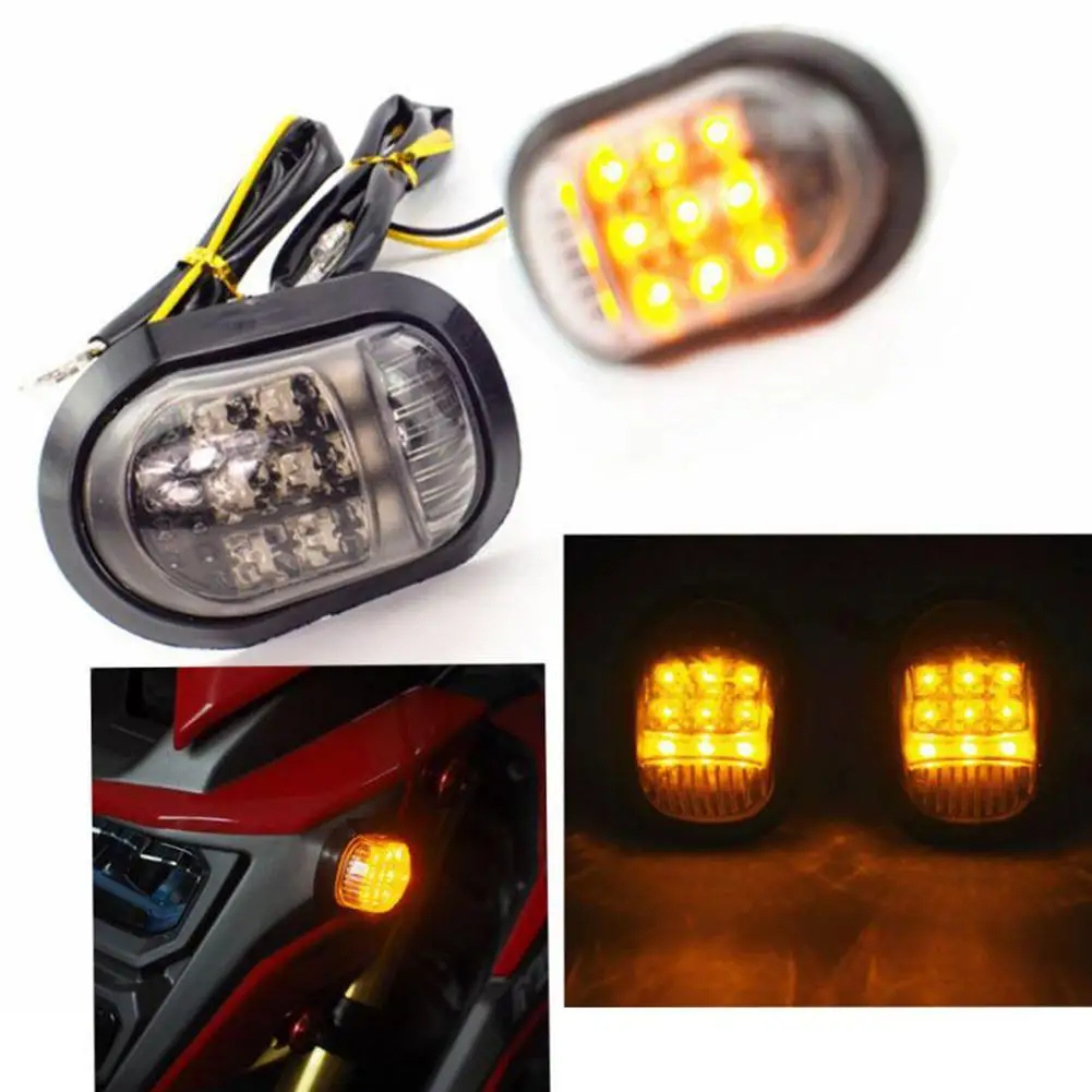 12 В желтая подсветка индикаторы для мотоцикла Blinker 9 LED водонепроницаемый