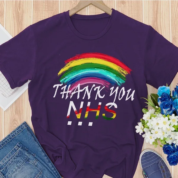 

New Summer Women Harajuku Femme Cool T-shirt Rainbow Print T Shirts Casual Tops Tee Personality Graphic Female Tshirt