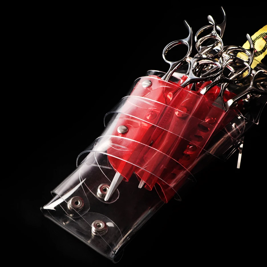 Женская прозрачная сумка для парикмахерских ножниц с клипсой расческой и