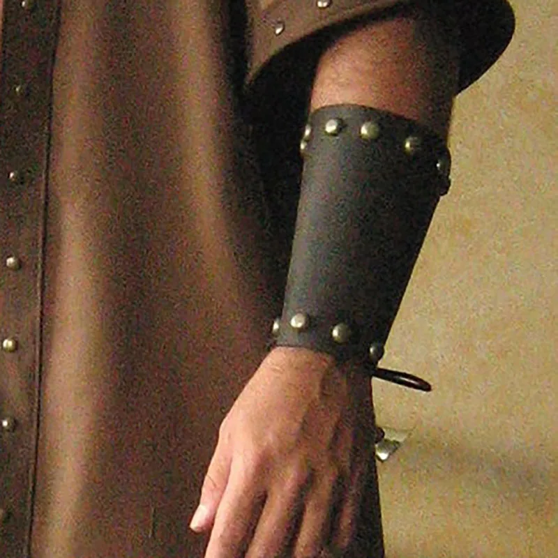 Перчатки мужские рыцарь-воин кожаные со шнуровкой в стиле стимпанк - купить по