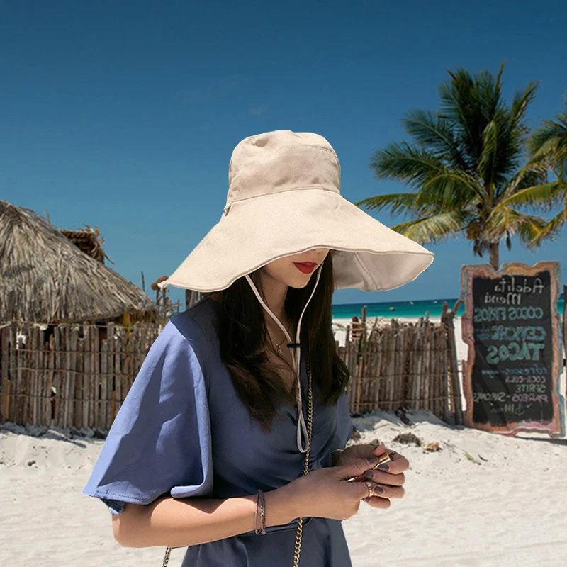 

Best Women's Hat Big Brim Fisherman Hat Female Summer Double-sided Wear Summer Sun Shade Big Basin Hat Bike Sun Hat