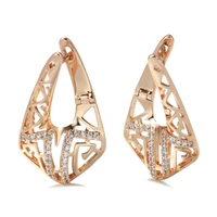 new creative women trend drop earrings 585 rose gold hollow unique earrings geometric vintage boho fine fashion jewelry