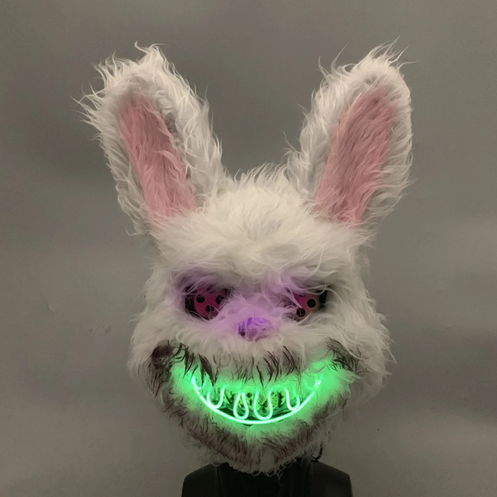 Halloween Cosplay Bloody Rabbit Mask Masquerade Horror Masks Party Props Carnaval Scary Plush Toy Costume | Дом и сад