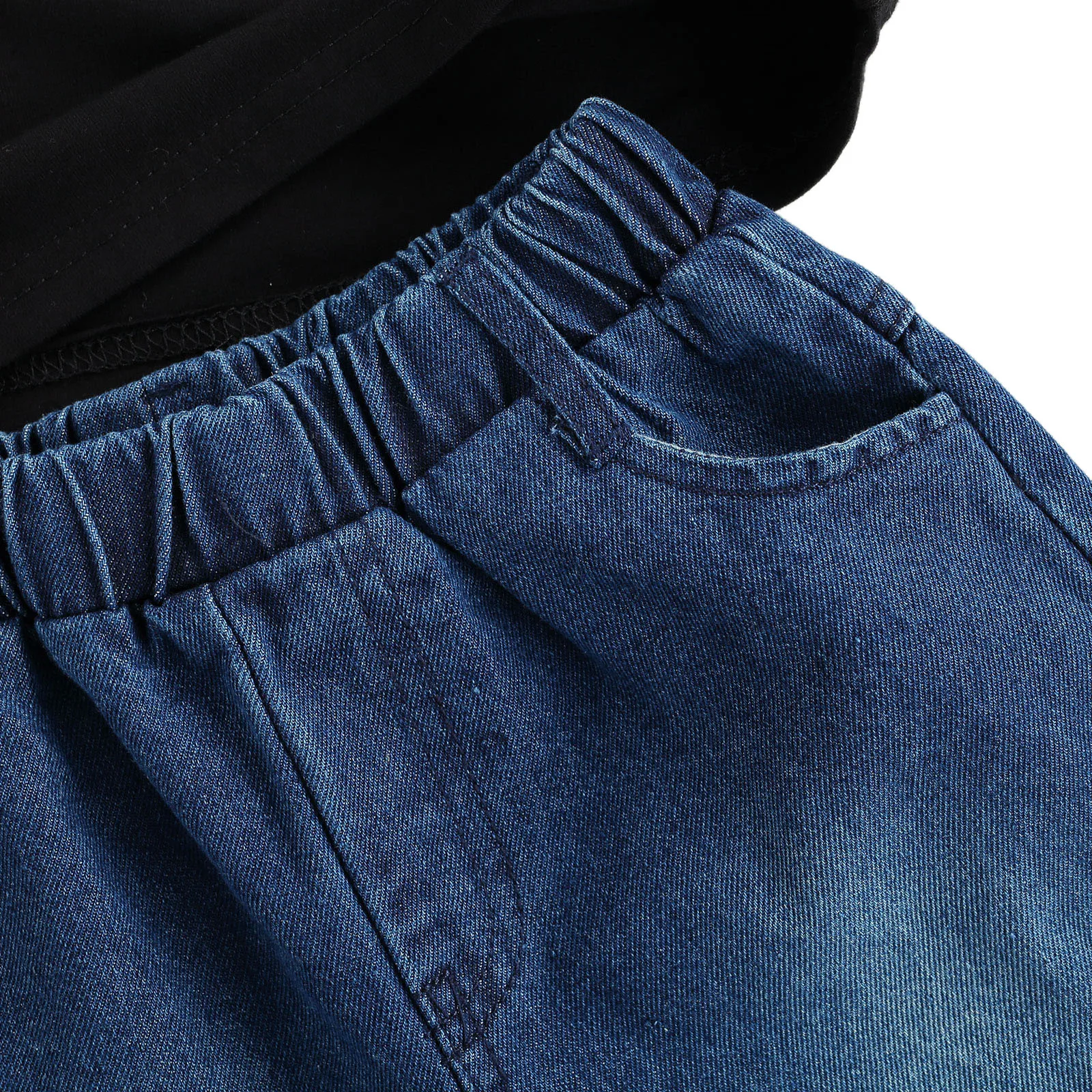 2Pcs Fashionable Baby Boys Outfit Toddler Creative Crown Letter Print Round Collar Short Sleeve Tops Denim Shorts Casual Set |