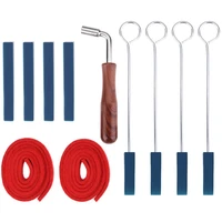 11 pieces piano tuning fixing tools kit includes 1 piano tuning hammer 2 red temperament strip 4 mutes handles and 4 long rubb