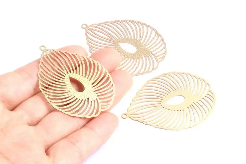 

Raw Brass Marquise Shaped Earrings Charms - Hallow Out Earring Charms - 6Pcs/Lot - 49.8x38.1x0.3mm - JJB3833