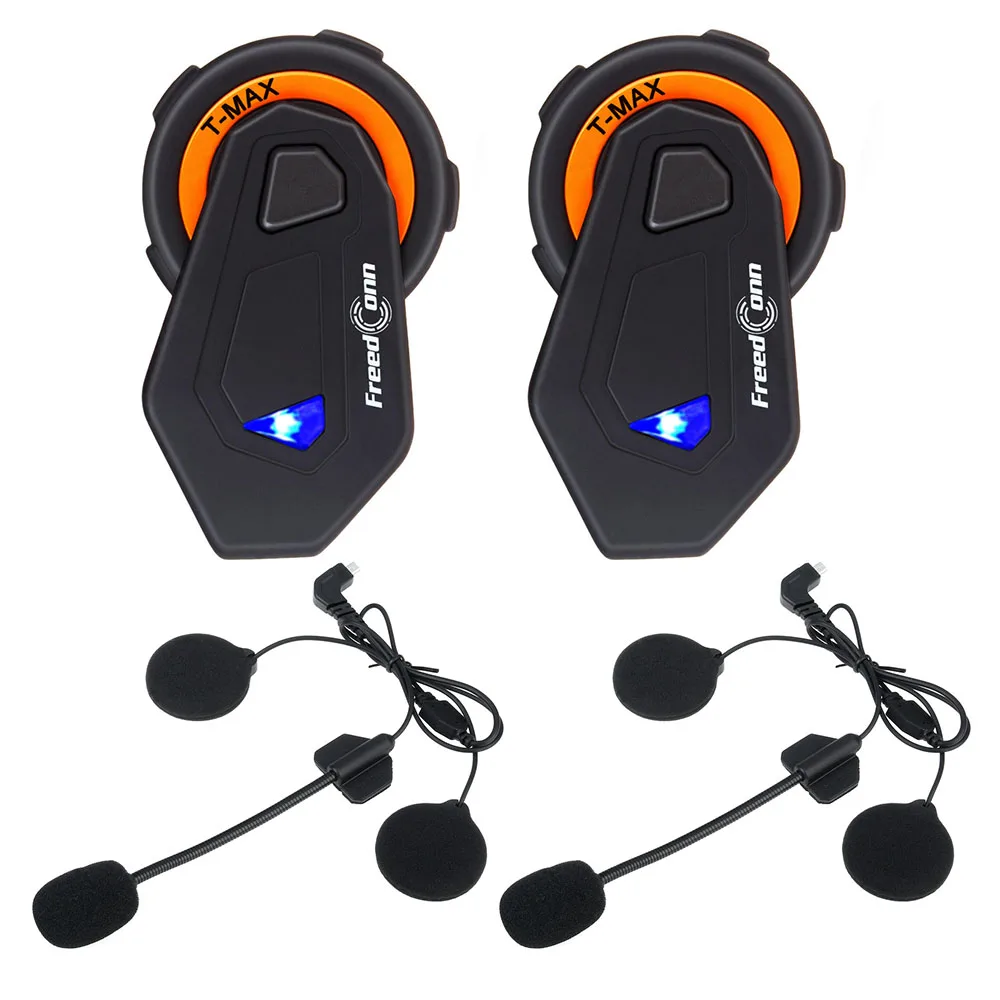 2 hard microphone 2 шт. FreedConn T-MAX Мото шлем Bluetooth гарнитура 6 всадников говорить мотоцикл домофон 1000 м FM радио Bluetooth 4,1 - Цвет: 2 hard microphone