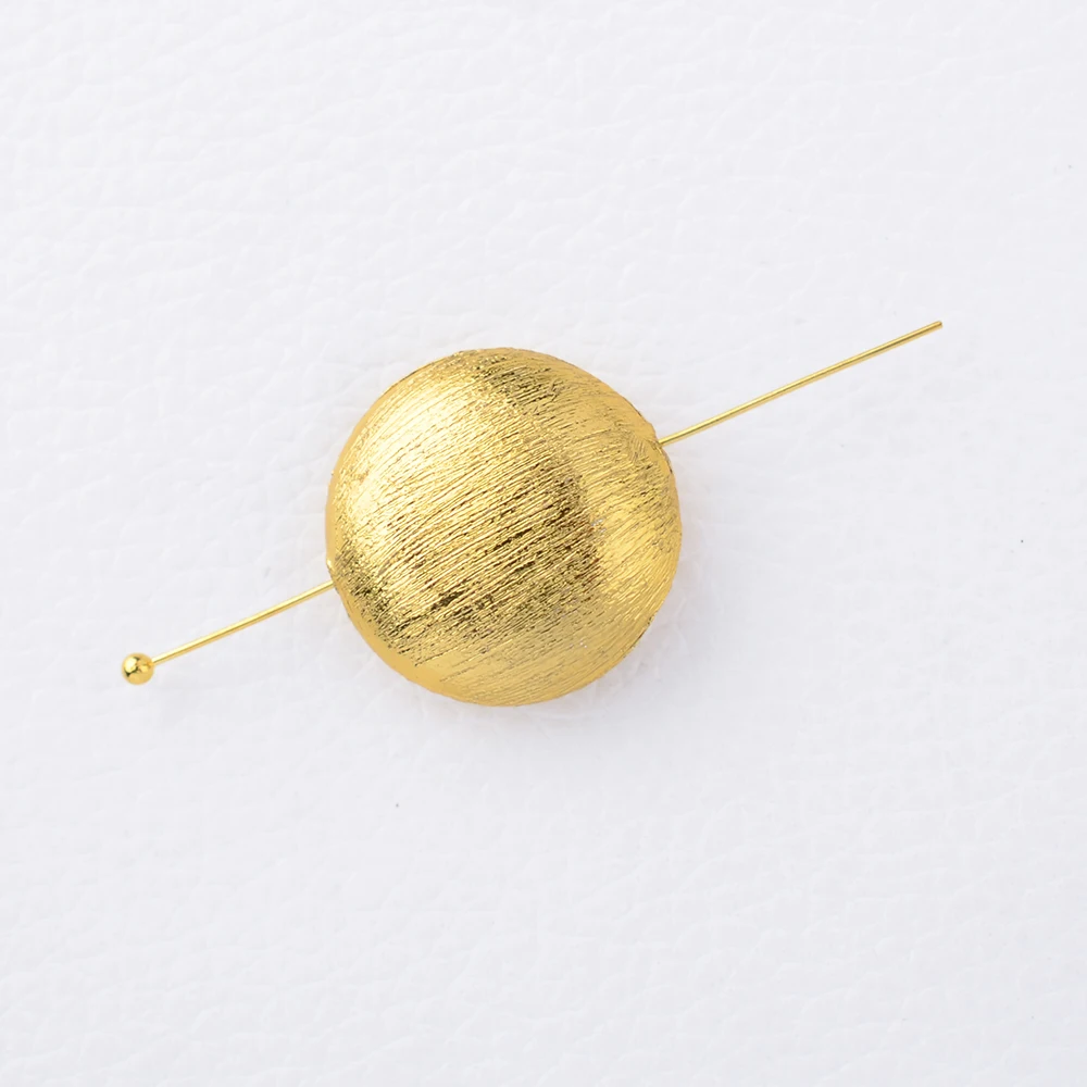 

10 PCS 15mm Copper Coin Shape Brushed Bead Gold Plated DIY Findings