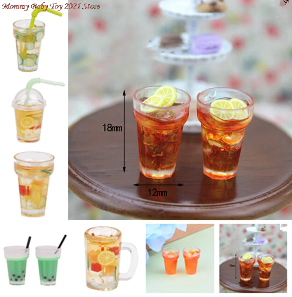

1:12 Scale Mini Wine Beer Cup Dollhouse Craft Transparent Goblet Miniature Home Decoration Glass Model DIY Parts