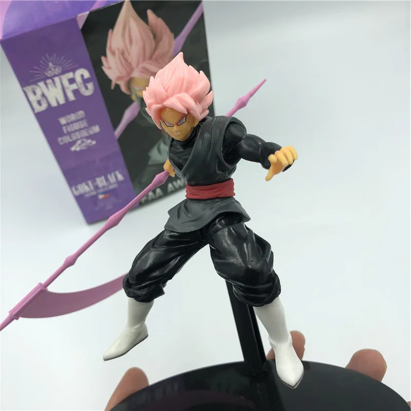 Dragon Ball Z черный Гоку Роза Супер Saiyan серп Бог войны Ver. ПВХ фигурка DBZ Gogeta розовые волосы модель игрушки 18 см