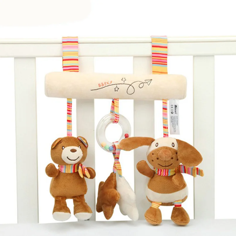 

Cute Baby Stroller Toys Anime Plush Sofy Baby Bed Car bells Baby Toys 0-12 Months Musical Appease Rattles For newborn baby