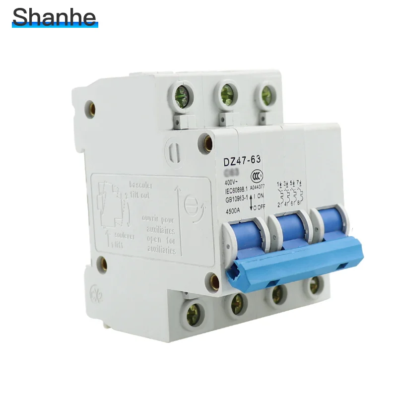 DZ47 3P 10A 16A 20A 25A 32A 40A 50A 63A выключатель AC mcb предохранитель безопасности C Тип C45