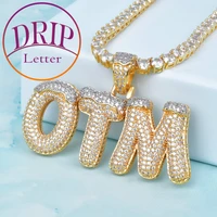 snow top cone bubble letters necklaces custom name gold color mens hip hop jewelry