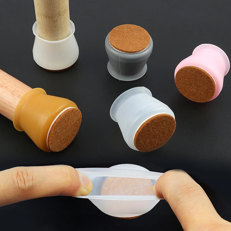 

4Pcs Lot Table Chair Leg Mat Silicone Non-slip Table Chair Leg Caps Foot Protection Bottom Cover Pads Wood Floor Protectors 2021