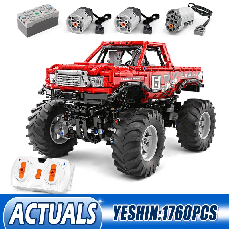 MOC Technic серия Toyotas Hilux 4X4 внедорожная модель Vehile строительные блоки рождественские