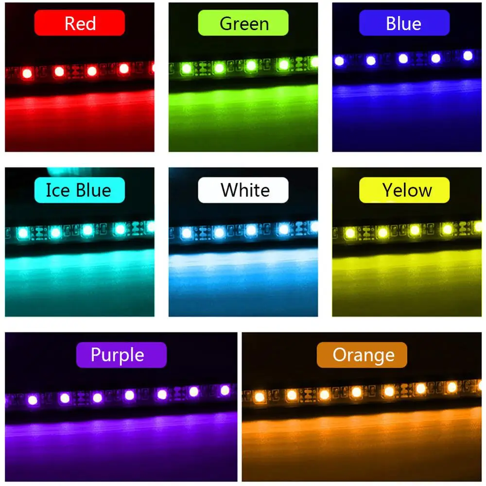 Светодиодная лента RGB для салона автомобиля 4 шт. 9/18 светодиодов дистанционное